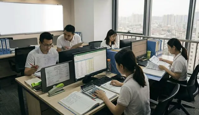 Guangzhou Click office workspace with city view